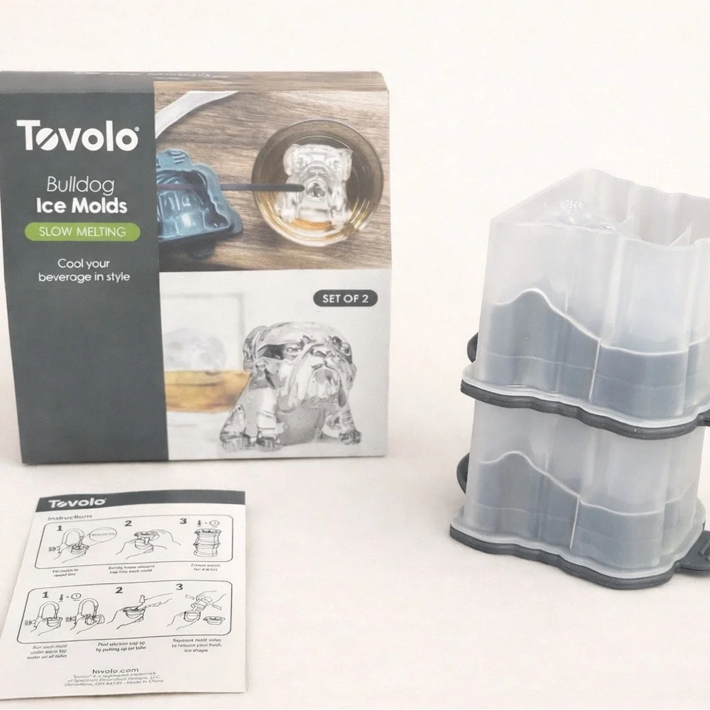 Tovolo Bulldog Ice Molds Set of 2 BPA-Free Silicone